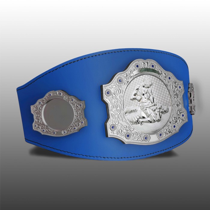 SILVER CHAMPIONSHIP BELT - XXLMIDI/G/MMAS  - AVAILABLE IN 4 LEATHER COLOURS